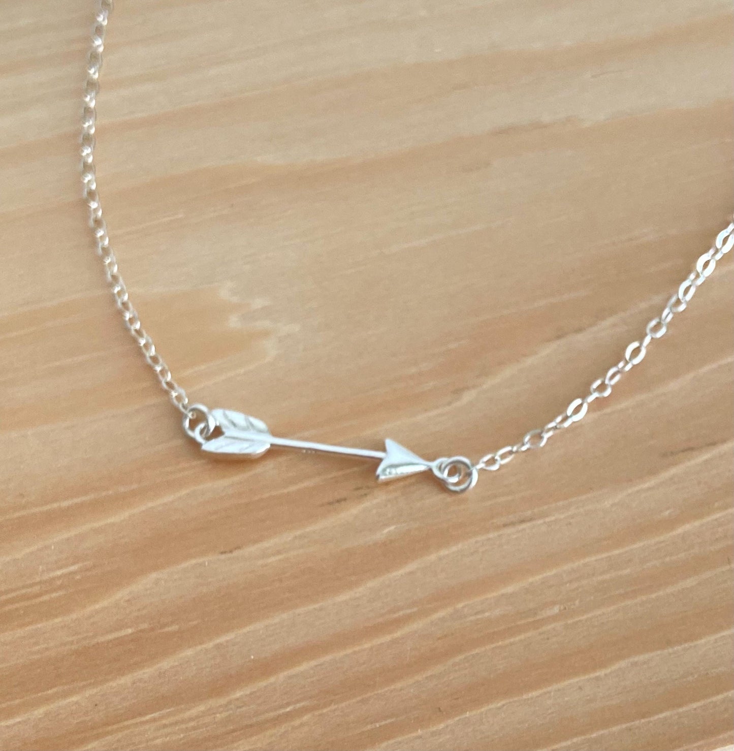 Sterling Silver Arrow Pendant Necklace • 925 Silver Minimalist Arrow Necklace