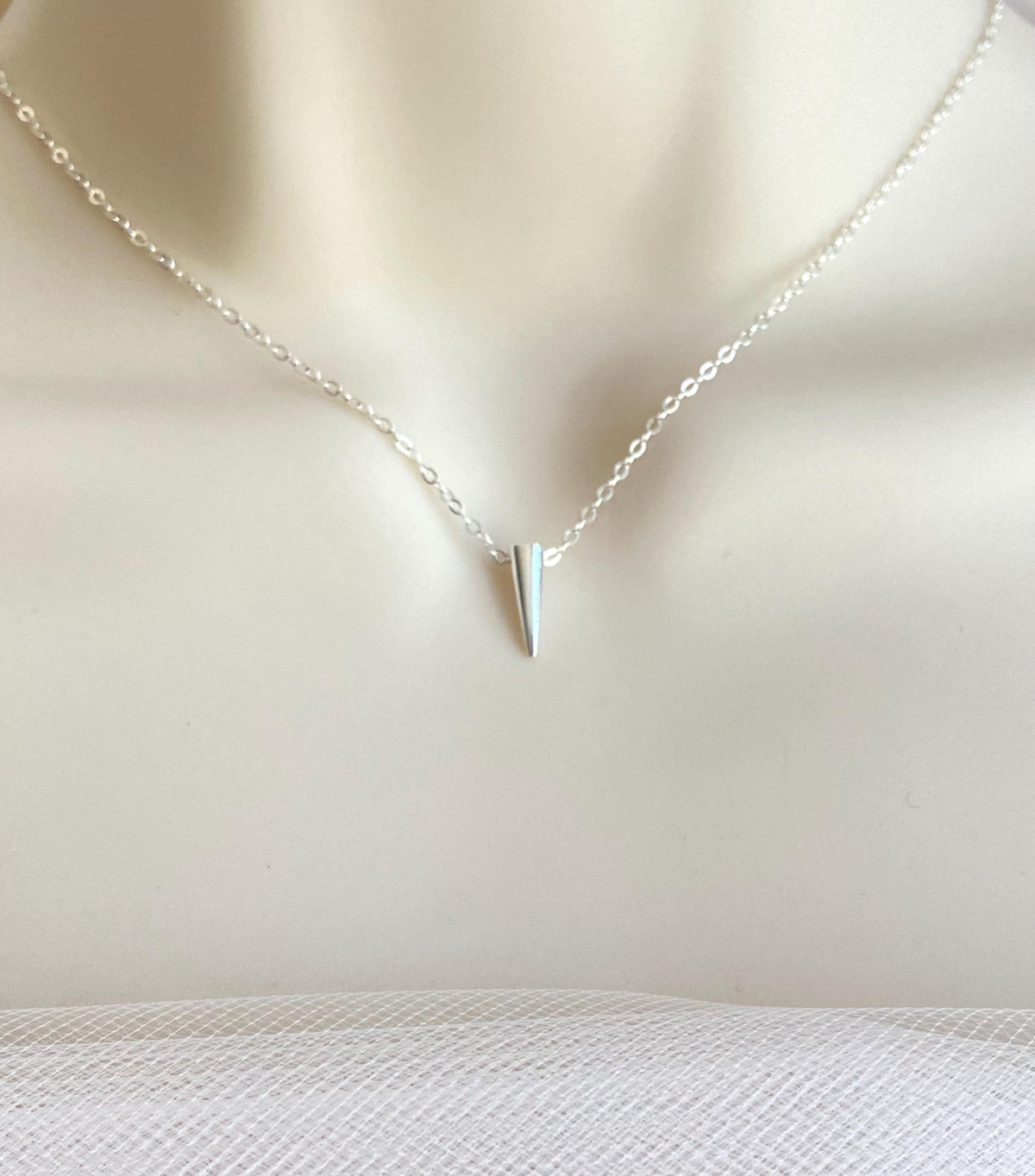 Sterling Silver Tiny Spike Pendant Necklace
