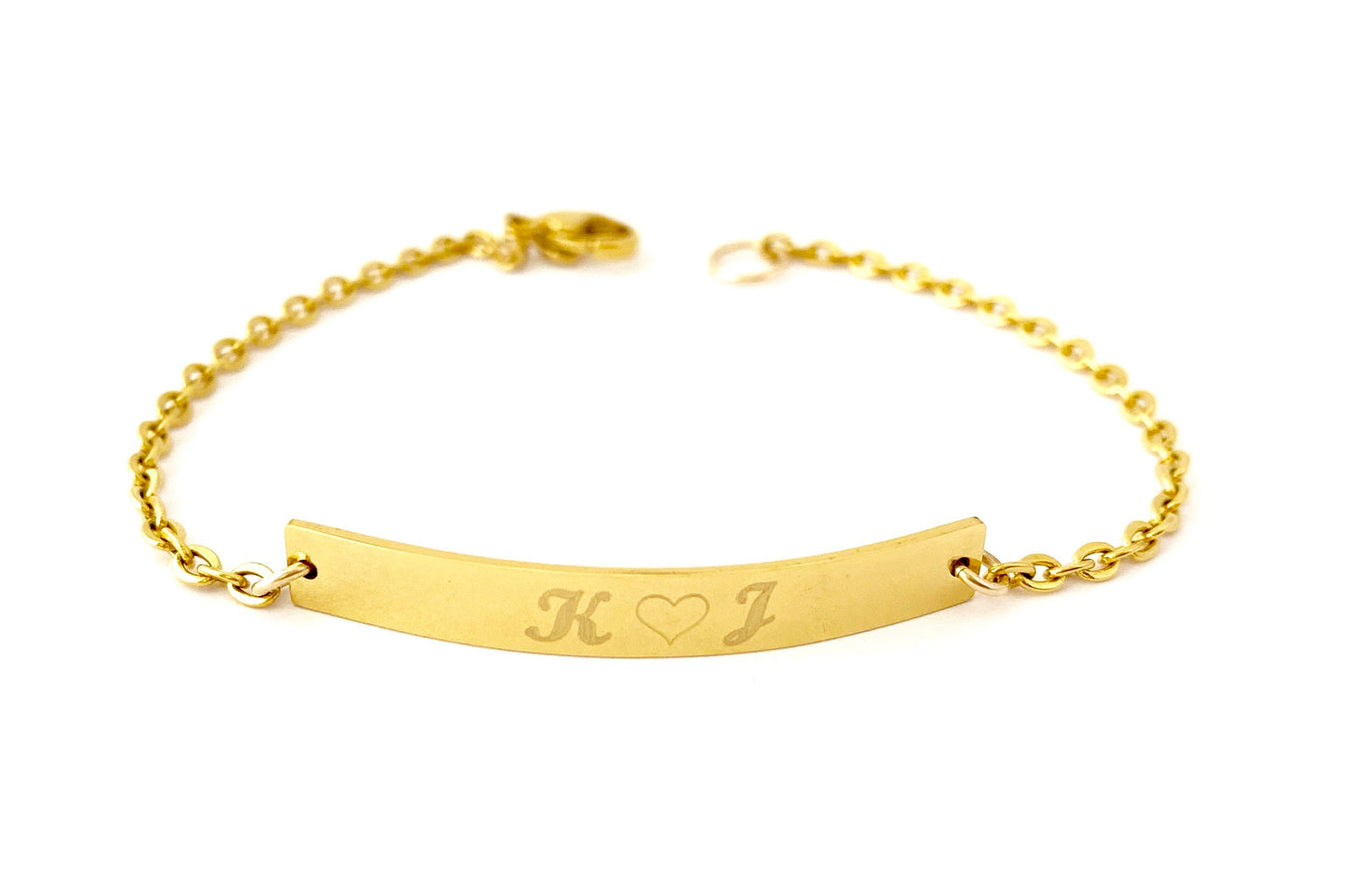 Personalized Stainless Steel Long Bar Bracelet • Custom Engraved Name Bracelet for Women