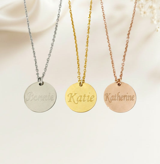 Personalized Stainless Steel Name Necklace • Stainless Steel, Gold over Stainless Steel & Rose Gold over Stainless Steel
