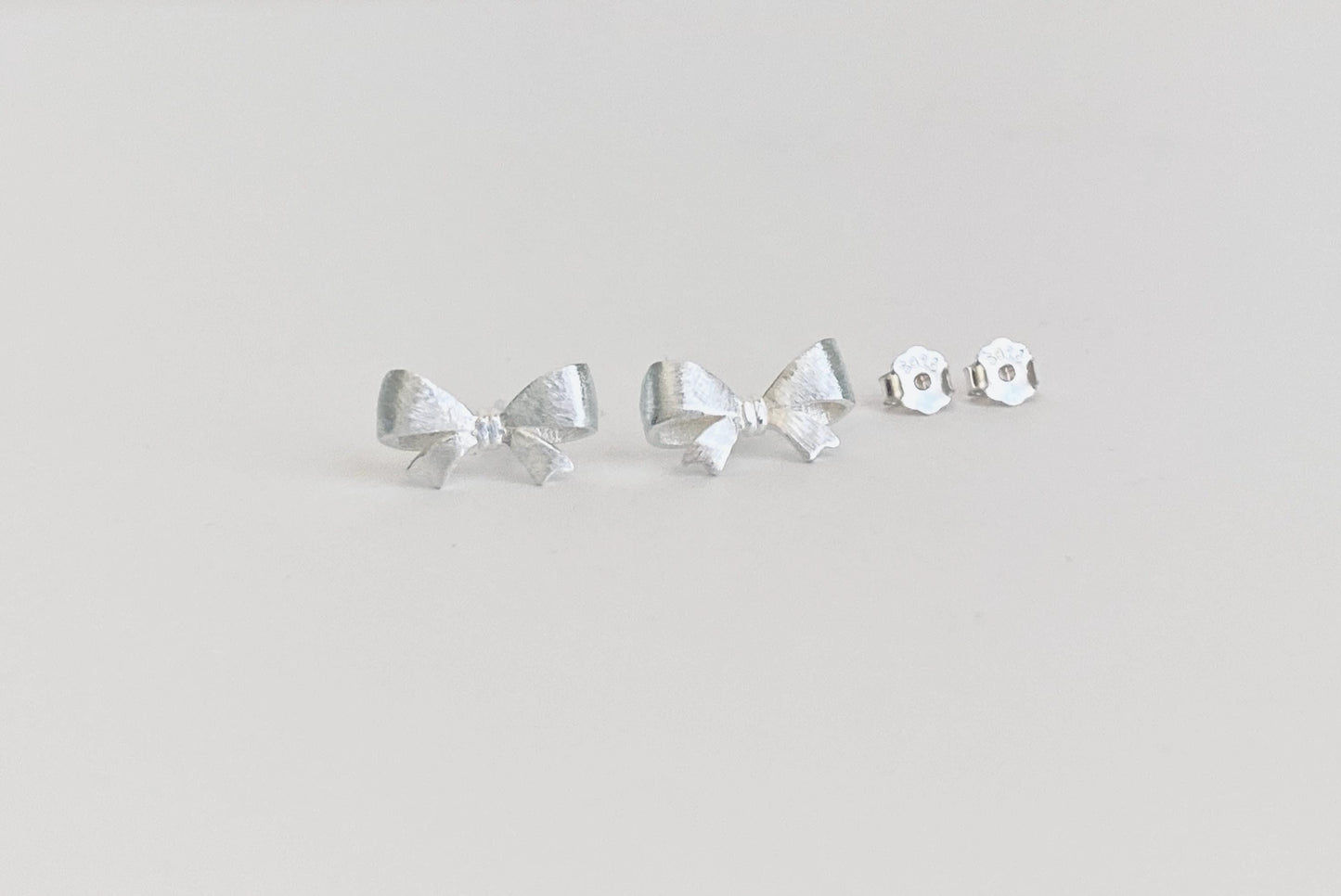 Sterling Silver “Tie the Knot” Stud Earrings •  Minimalist Love Knot Earrings