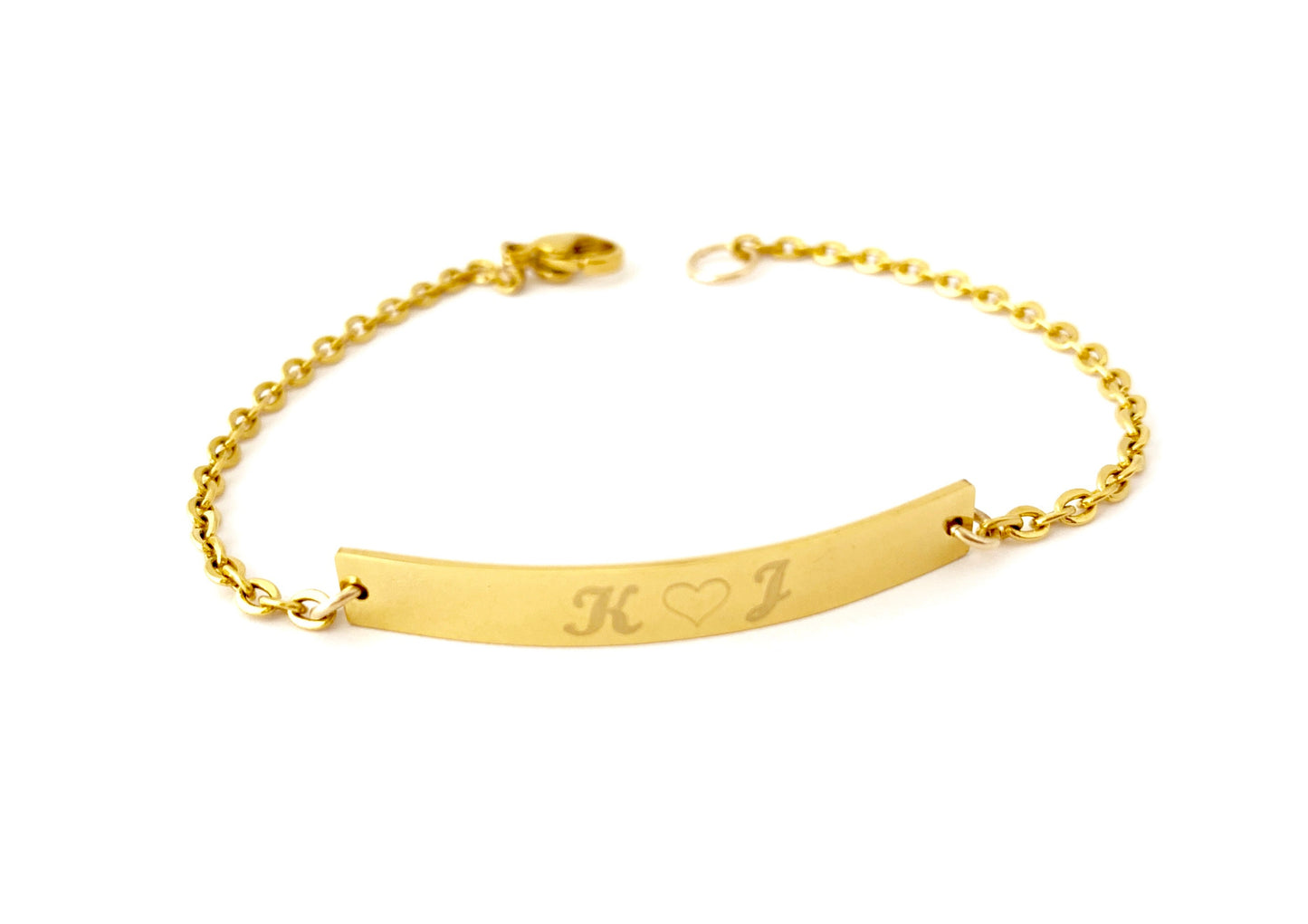 Personalized Stainless Steel Long Bar Bracelet • Custom Engraved Name Bracelet for Women