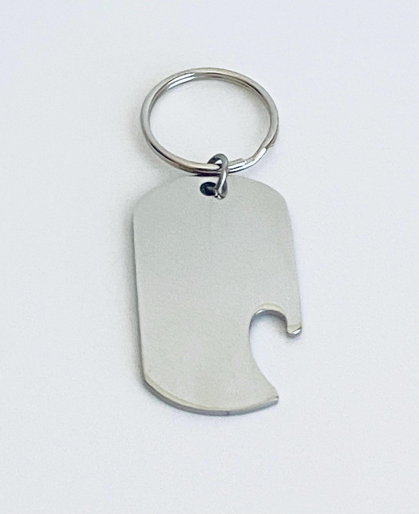 Personalized Stainless Steel Bottle Opener Key Chain • Custom Engraved Bar Tool Gift