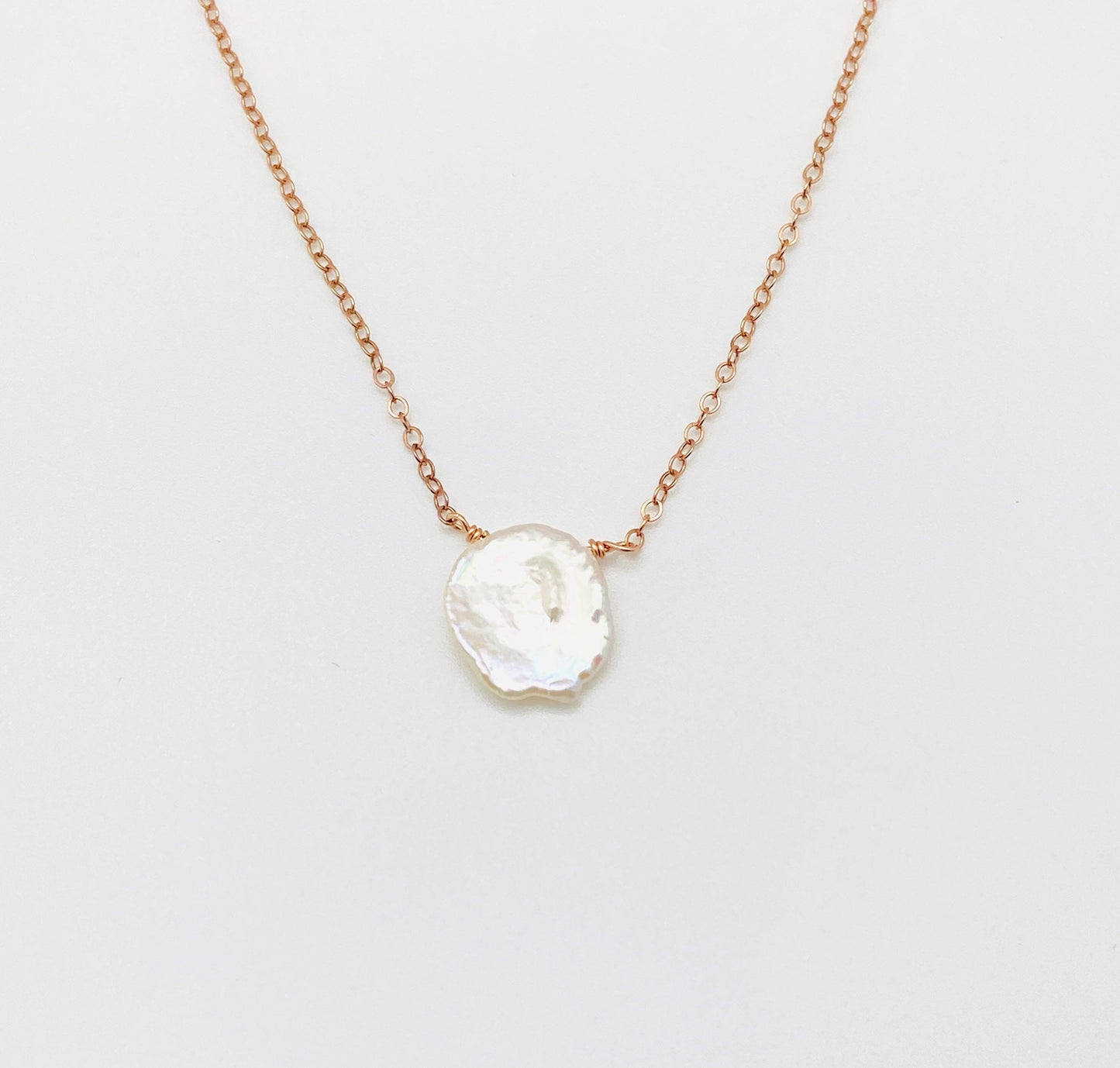 Keshi Pearl Necklace • Sterling Silver or Gold Filled Dainty Pearl Necklace