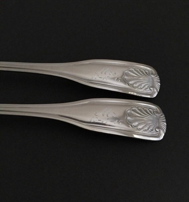 Personalized Stainless Steel Dinner Fork with Floral Handle • Custom Engraved Silver Fork Gift