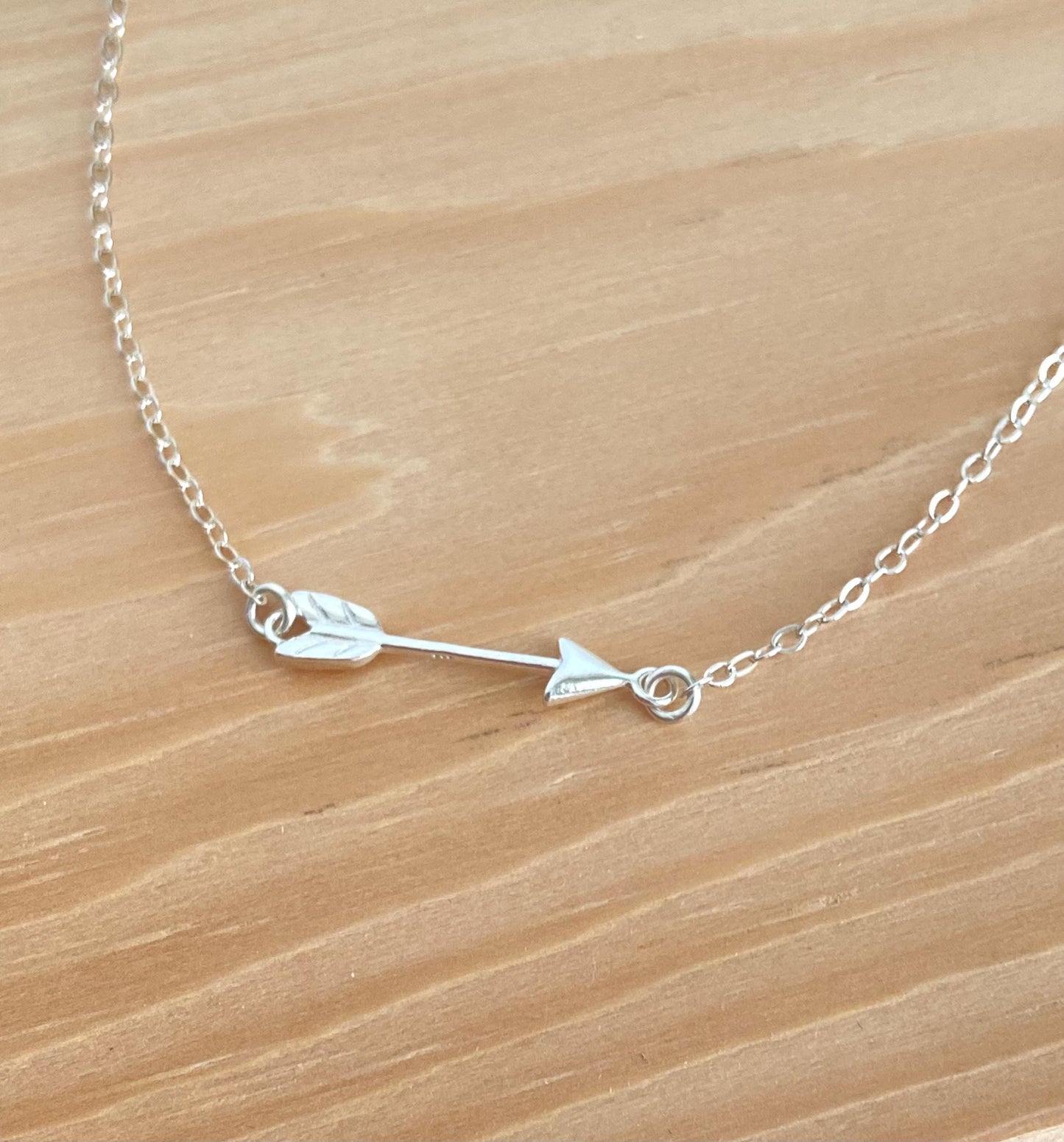 Sterling Silver Arrow Pendant Necklace • 925 Silver Minimalist Arrow Necklace