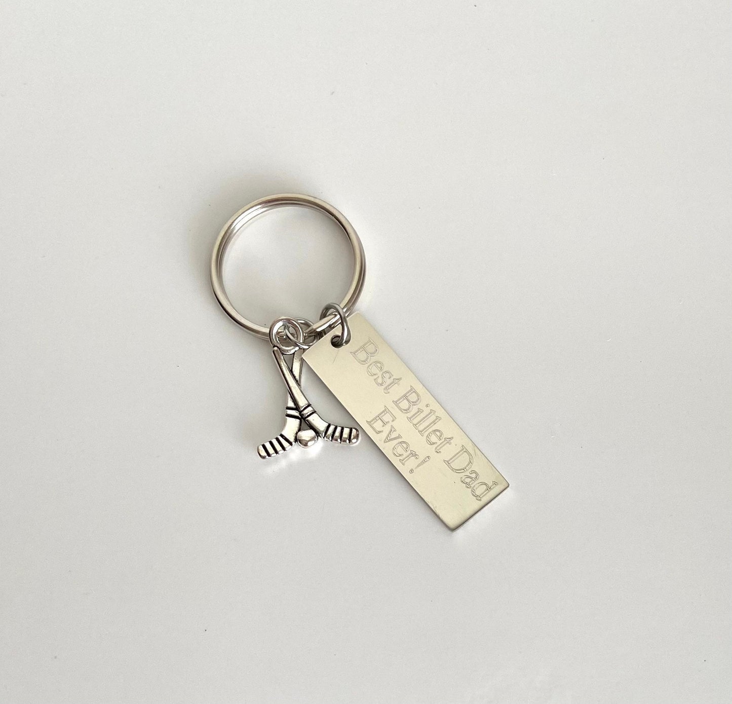 Personalized Ice Hockey Key Chain • Custom Engraved Hockey Gift