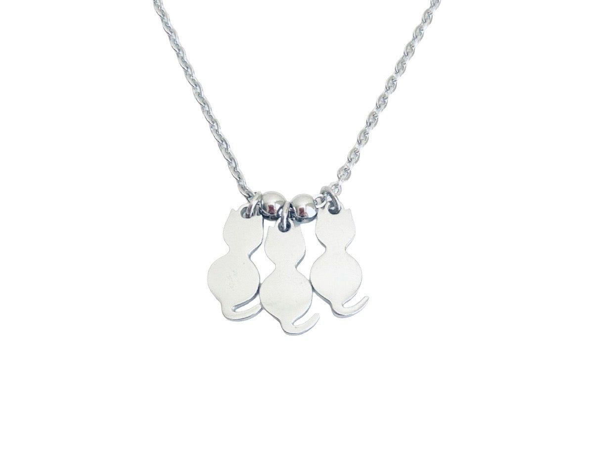 Personalized Stainless Steel Cat Necklace