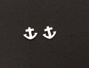 Sterling Silver Anchor Stud Earrings • Nautical Anchor Stud Earrings