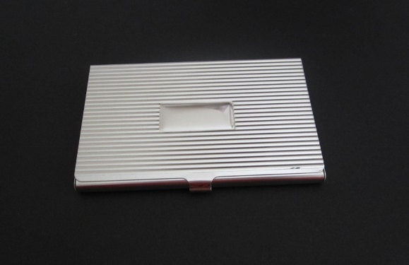 Personalized Business Card Holder • Personalized Engraved Metal Card Case with Custom Letter