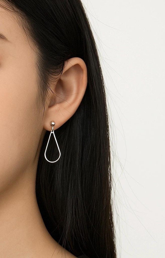 Sterling Silver Teardrop Dangle Earrings • Elegant Minimalist Drop Earrings