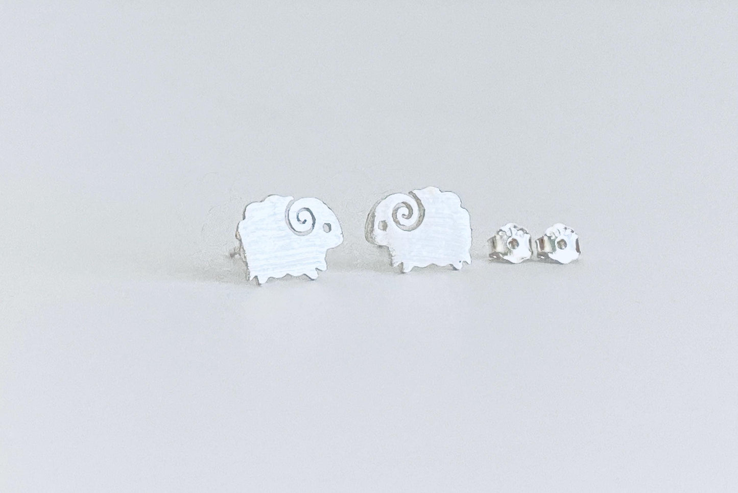 Sterling Silver Sheep Stud Earrings • Cute Farm Animal Studs, Dainty Animal Jewelry Gift
