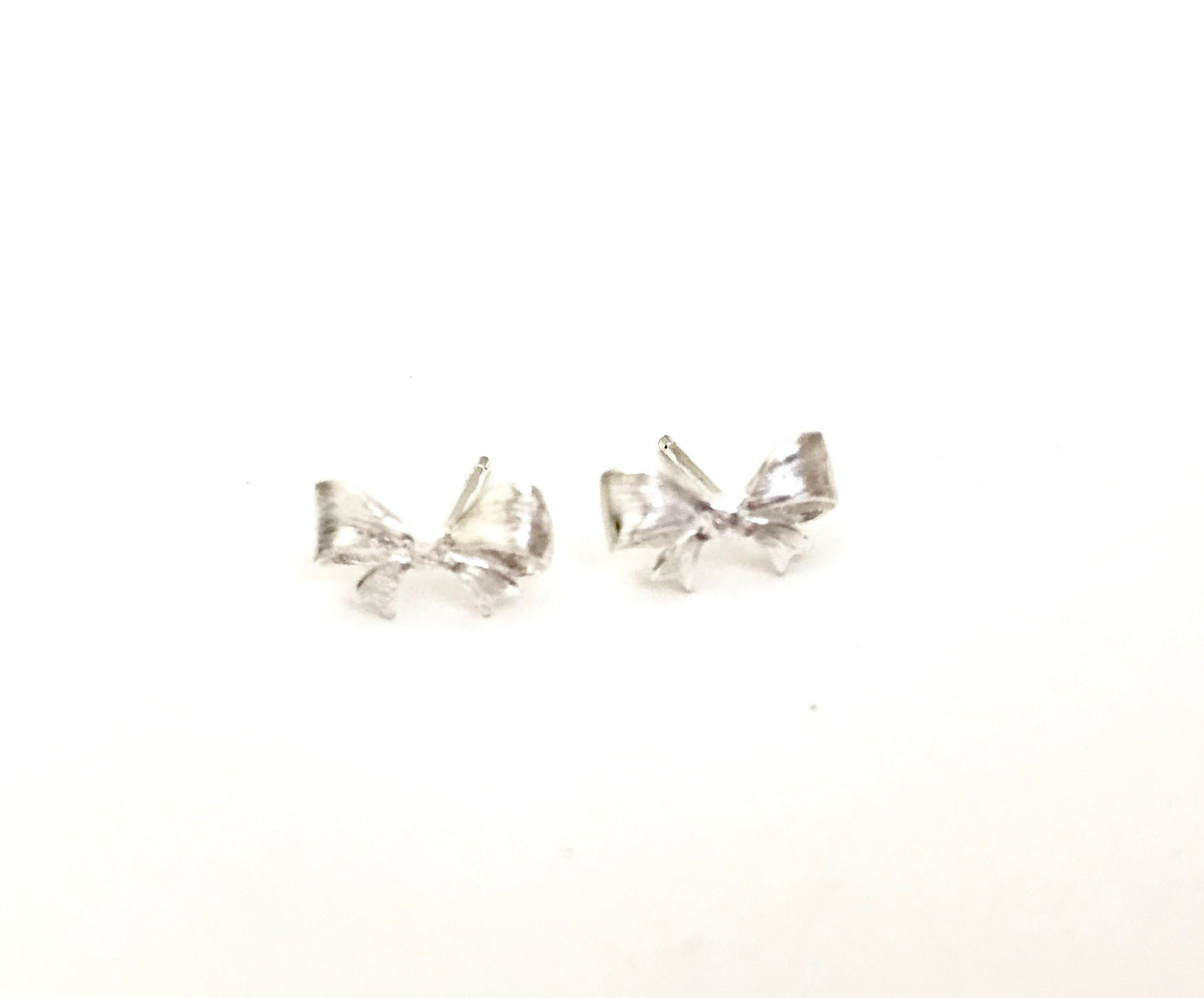 Small Sterling Silver Bow Stud Earrings • Tiny Bow Knot Stud Earrings