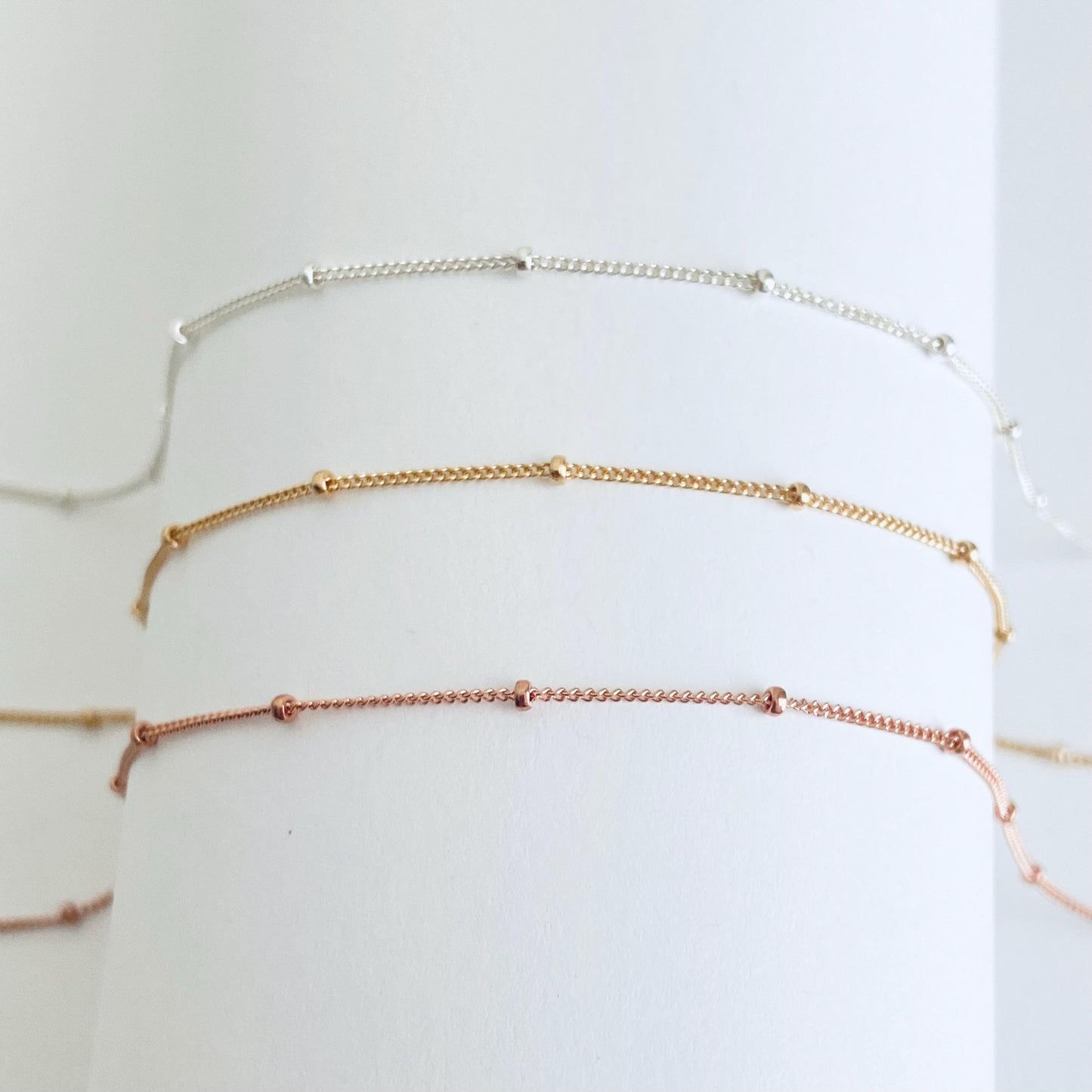Satellite Chain Necklace • Sterling Silver, Gold Filled or Rose Gold Filled