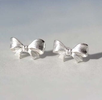 Sterling Silver “Tie the Knot” Stud Earrings •  Minimalist Love Knot Earrings