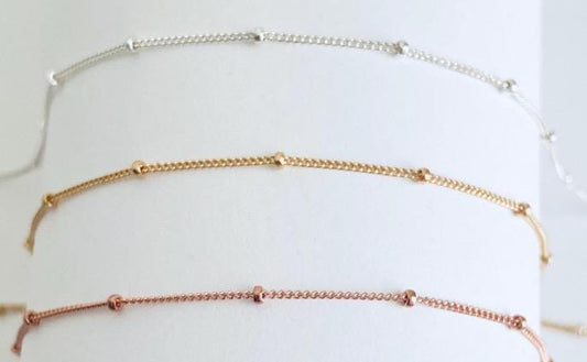 Dainty Satellite Chain Bracelet • Sterling Silver • Gold Filled • Rose Gold