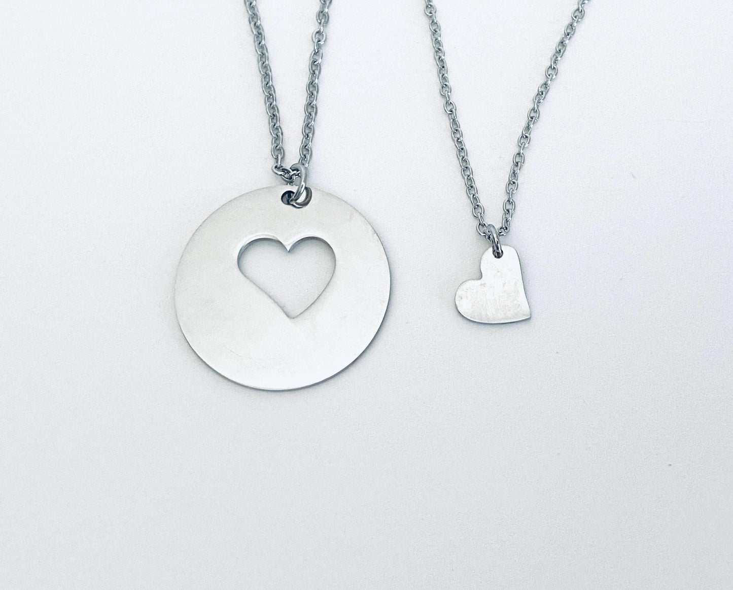 Stainless Steel Mother & Daughter Necklace Set • Matching Mom and Daughter Jewelry