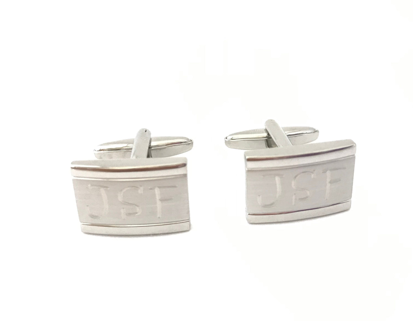 Personalized Rectangle Cufflinks • Custom Engraved Men’s Cufflinks for Groom, Groomsmen & Wedding Gift