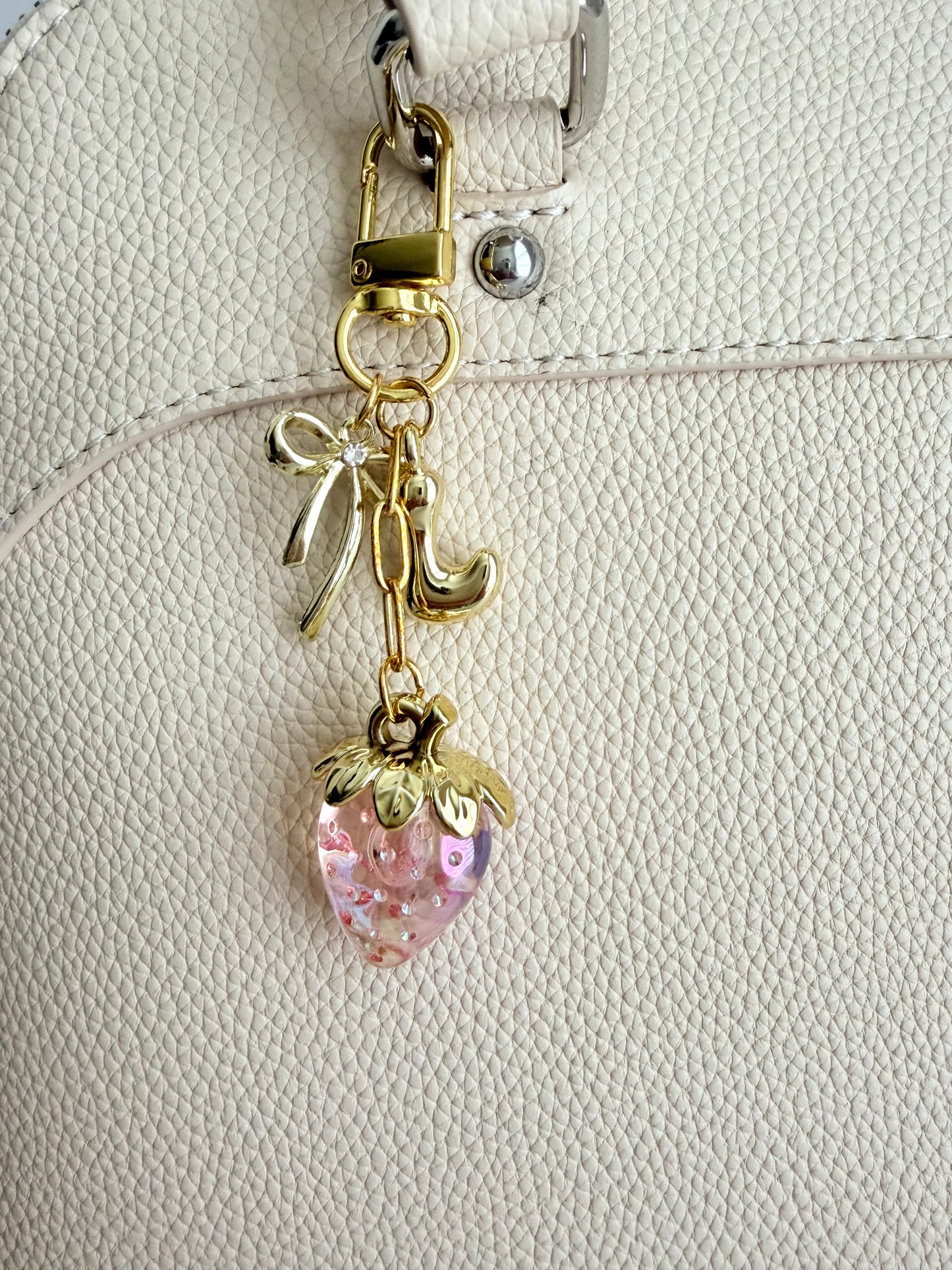 Personalized Fruit Purse Charm with Initial & Bow