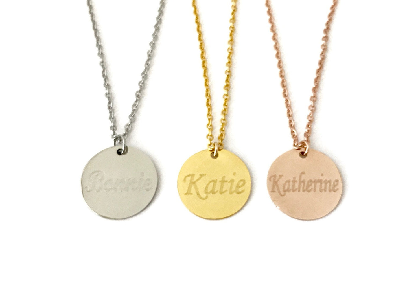 Personalized Stainless Steel Name Necklace • Custom Name Necklace in Stainless Steel, Gold or Rose Gold