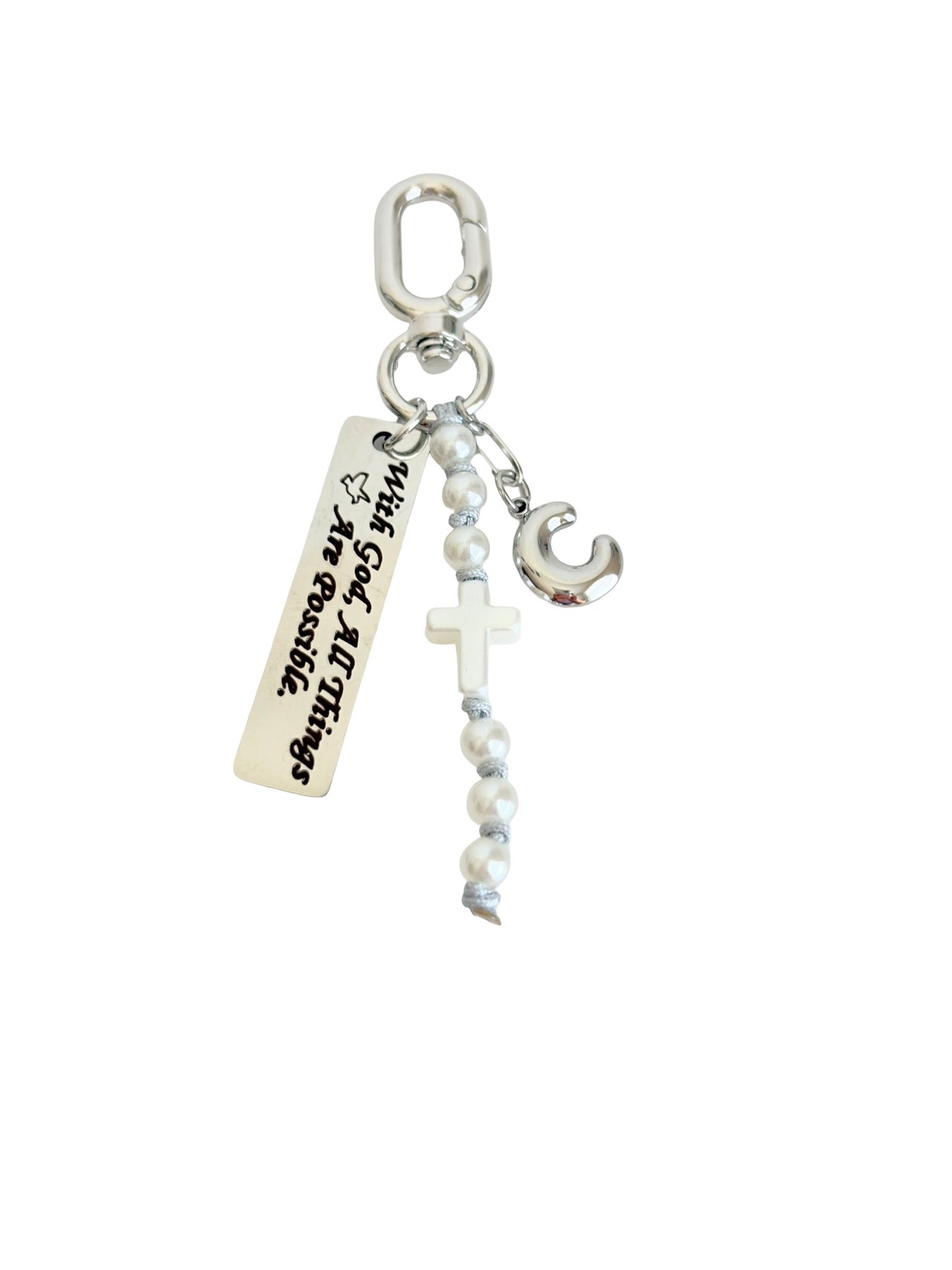 Personalized “With God All Things Possible” Bag Charm
