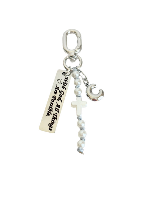 Personalized “With God All Things Possible” Bag Charm