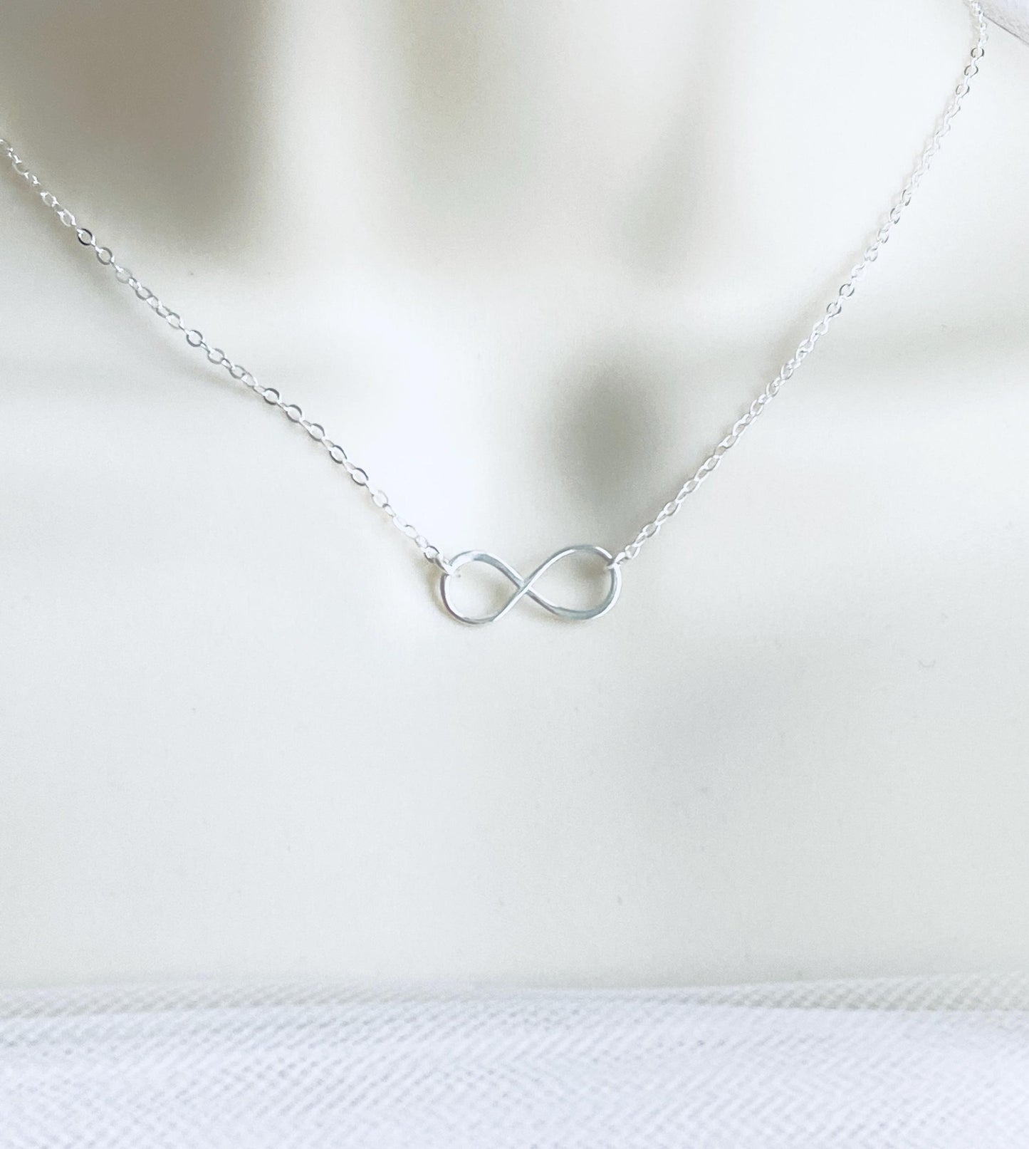 Sterling Silver Infinity Necklace • 925 Silver Symbol of Love Pendant