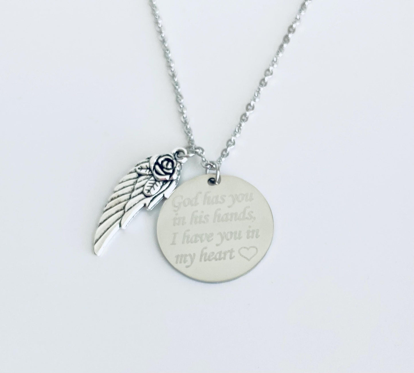 Personalized Angel Wing Necklace • Custom Engraved Memorial & Keepsake Jewelry