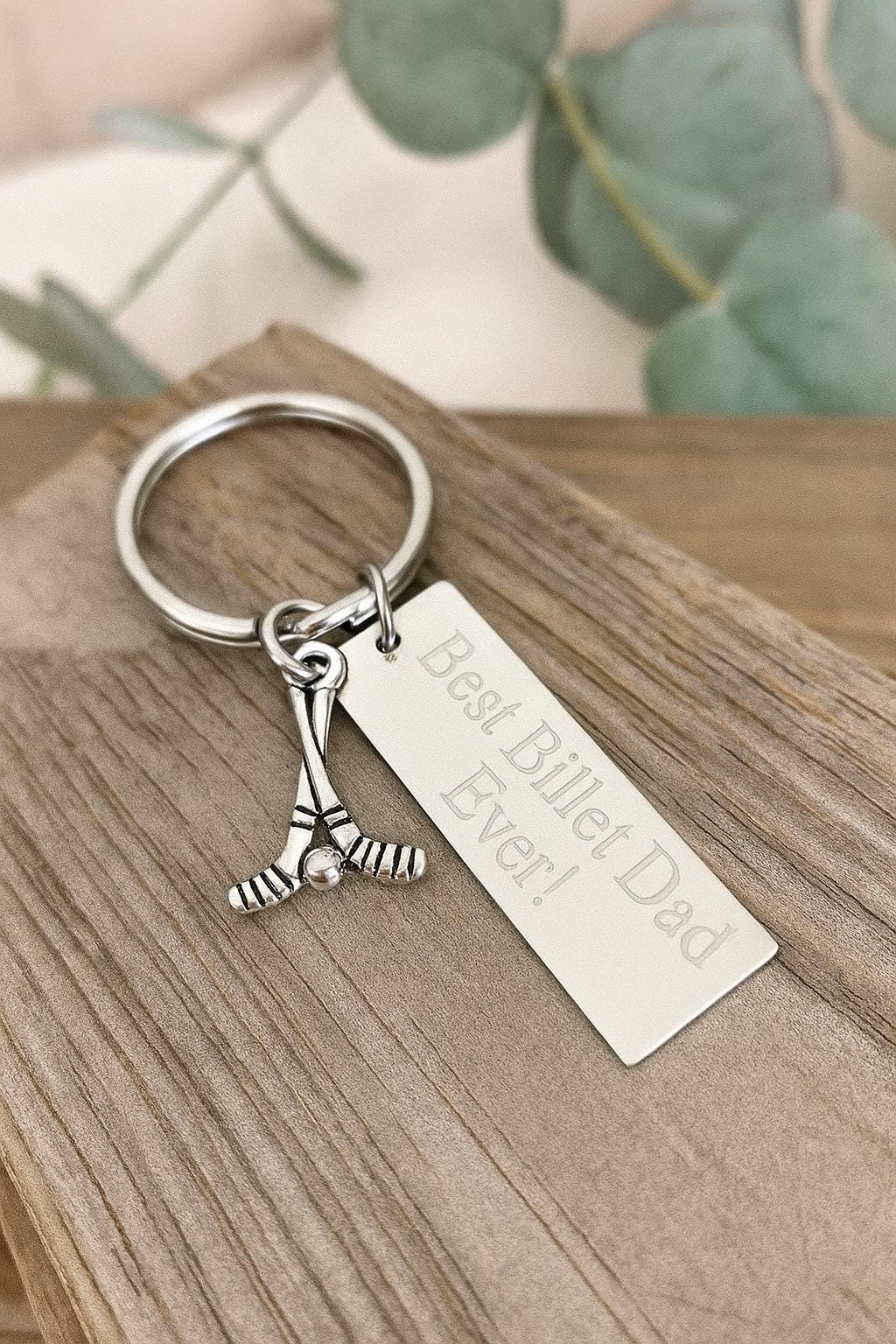 Personalized Ice Hockey Key Chain • Custom Engraved Hockey Gift