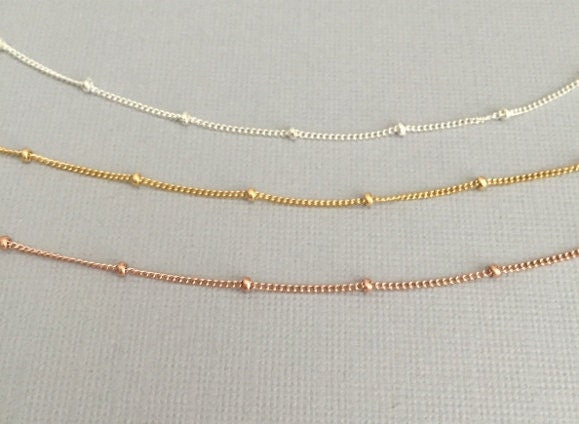 Dainty Satellite Chain Bracelet • Sterling Silver • Gold Filled • Rose Gold