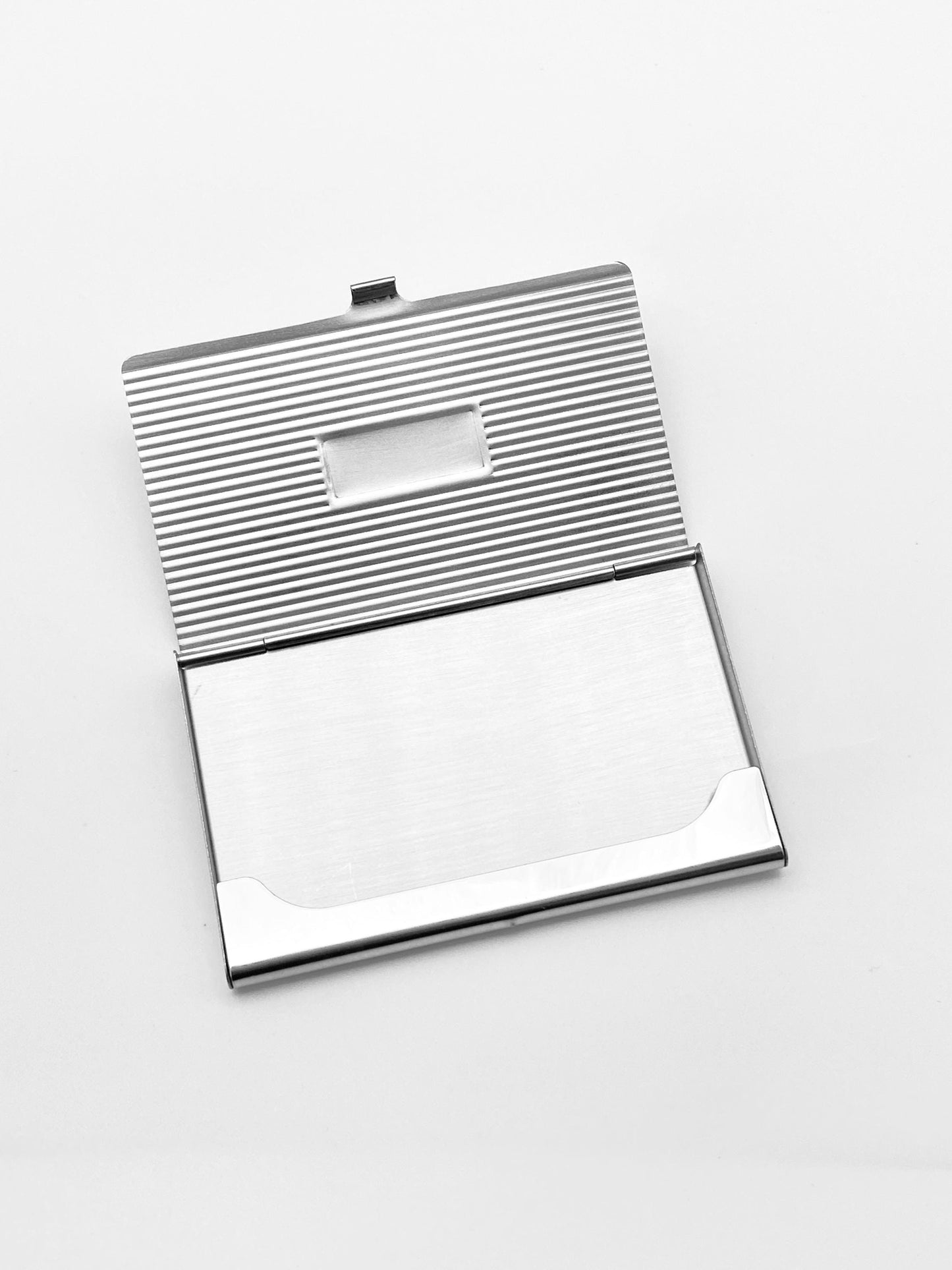 Personalized Business Card Holder • Personalized Engraved Metal Card Case with Custom Letter