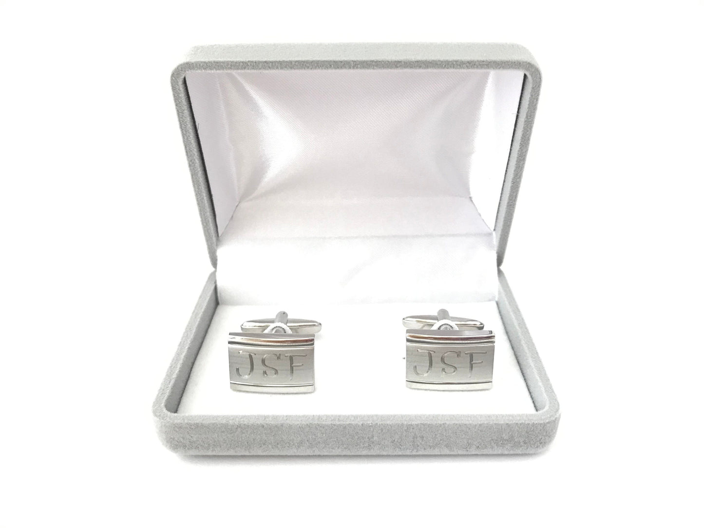 Personalized Rectangle Cufflinks • Custom Engraved Men’s Cufflinks for Groom, Groomsmen & Wedding Gift