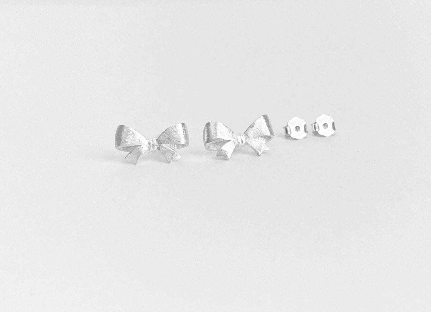Sterling Silver “Tie the Knot” Stud Earrings •  Minimalist Love Knot Earrings