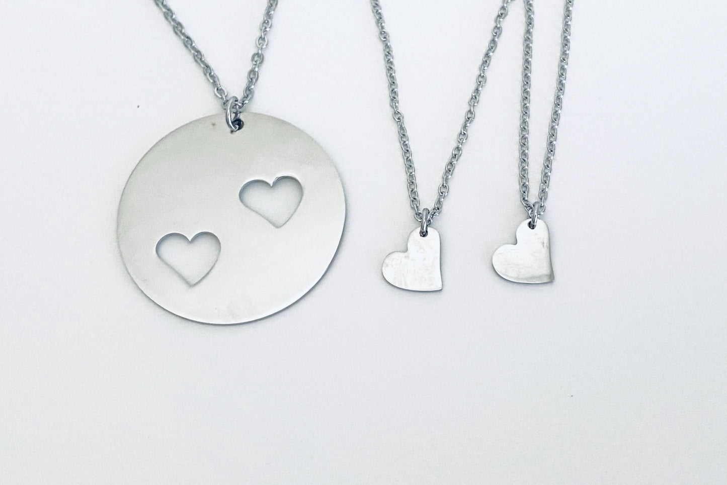 Stainless Steel Mother & 2 Daughters Necklace Set – Matching Family Necklace Set