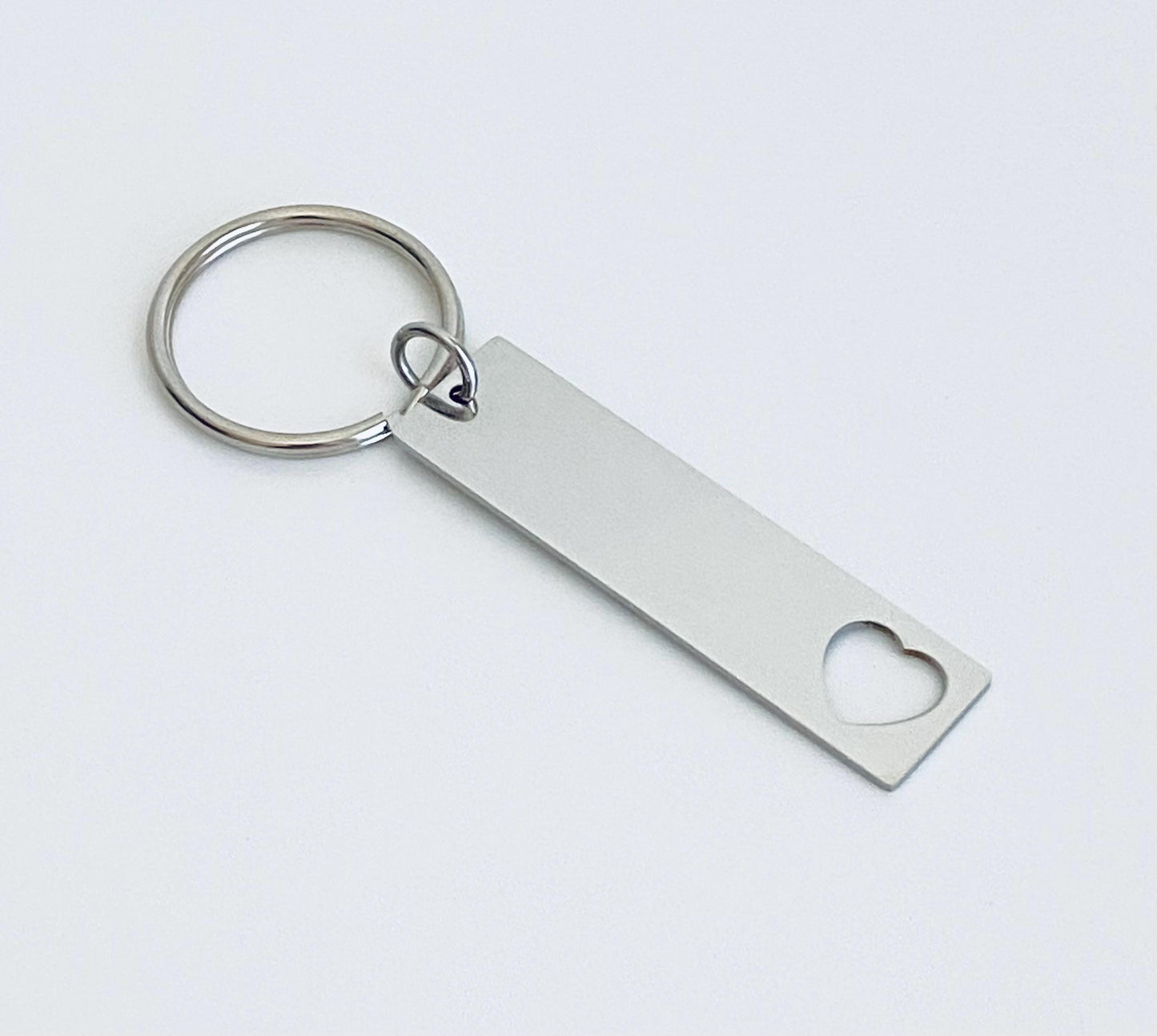 Personalized Stainless Steel Long Bar Keychain  • Custom Engraved Vertical Bar Key Chain