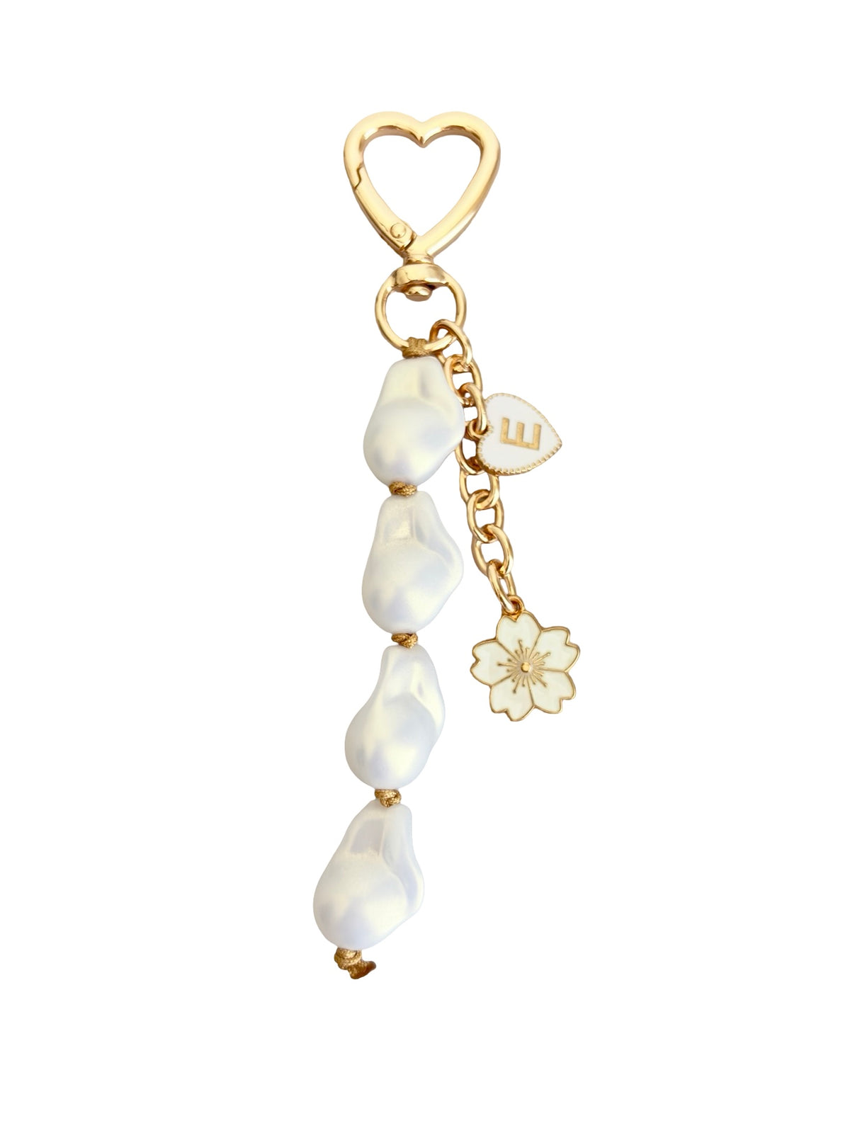 Personalized Pearl Bag Charm with Initial • Baroque-Style Acrylic Faux Pearl Purse Charm