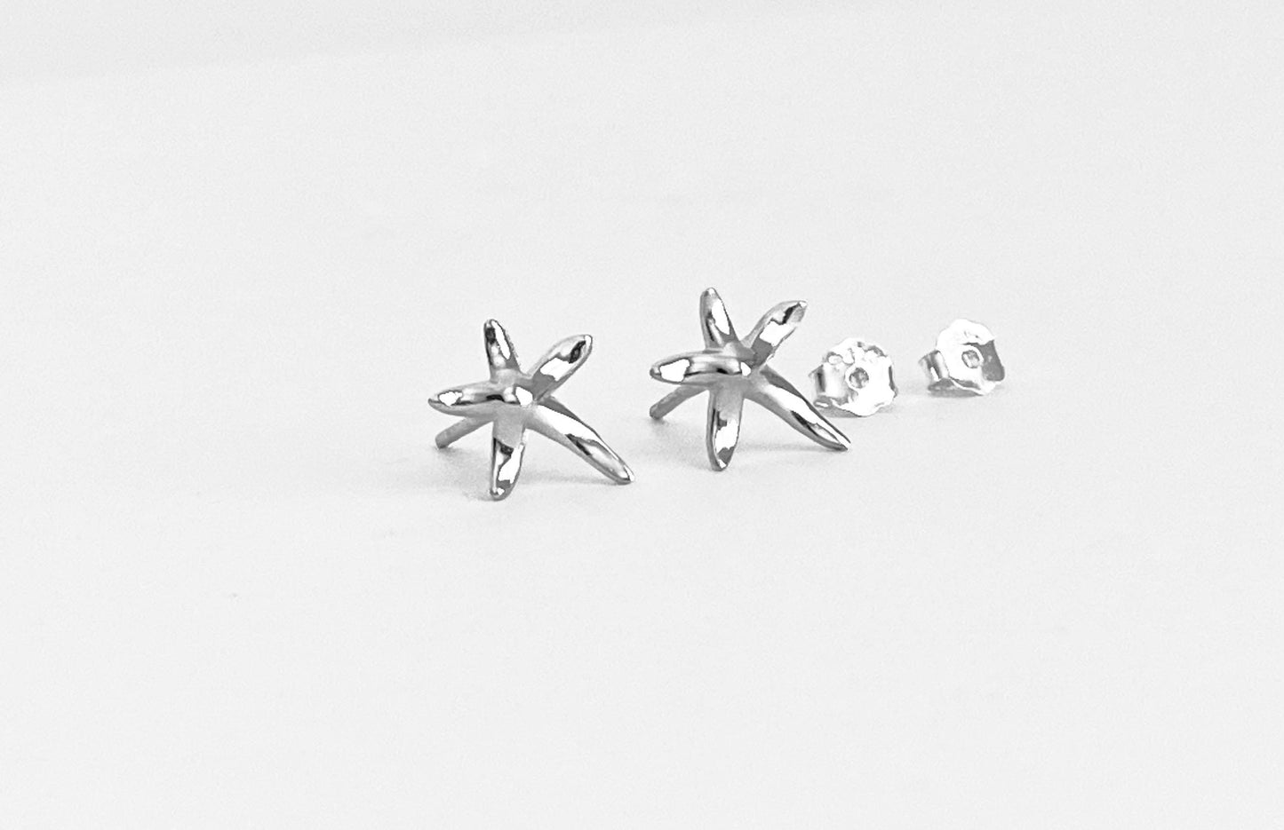 Sterling Silver Starfish Stud Earrings • Ocean Inspired Beach Jewelry