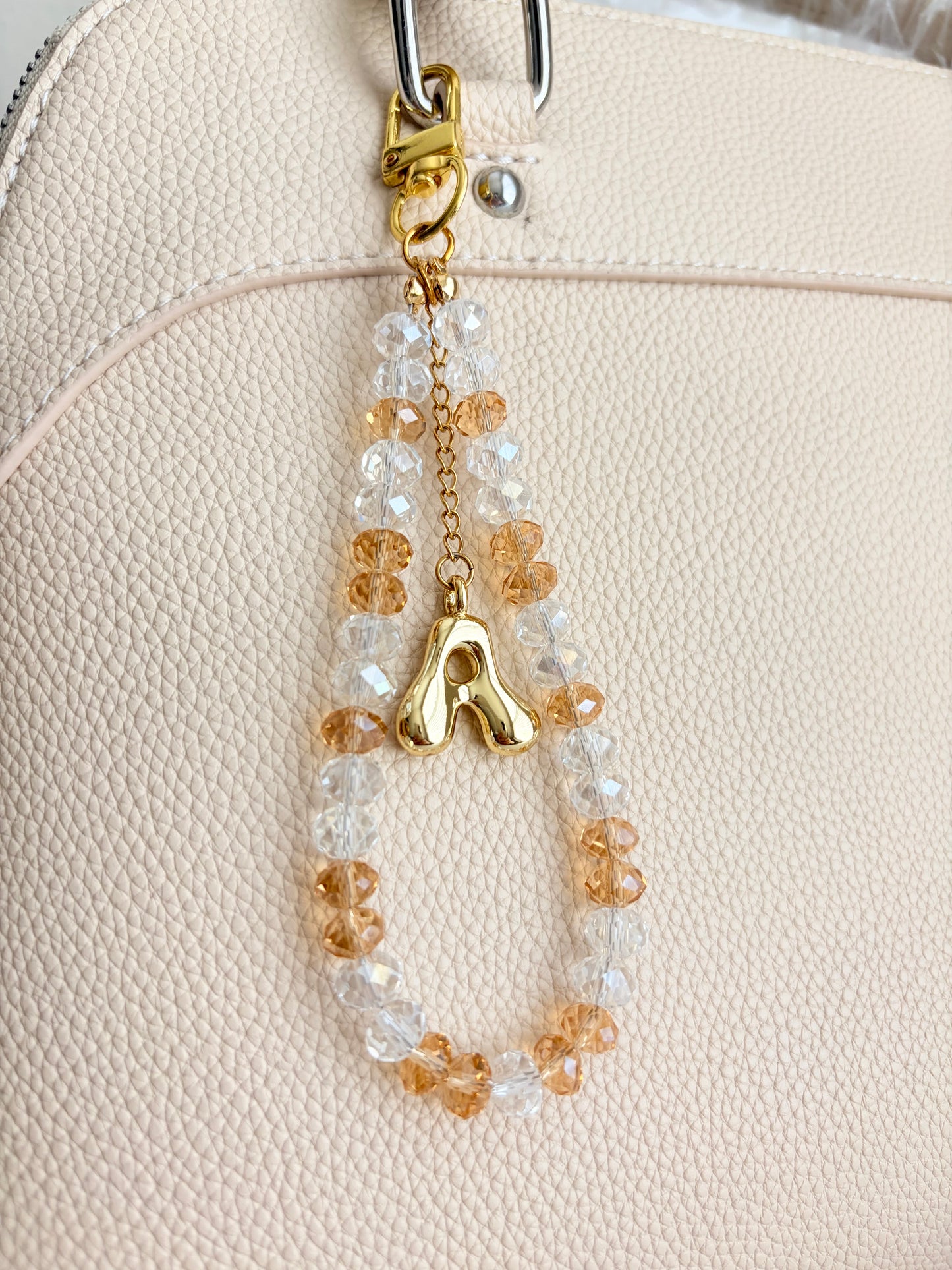 Personalized Initial Purse Charm • Crystal Beaded Bag Charm
