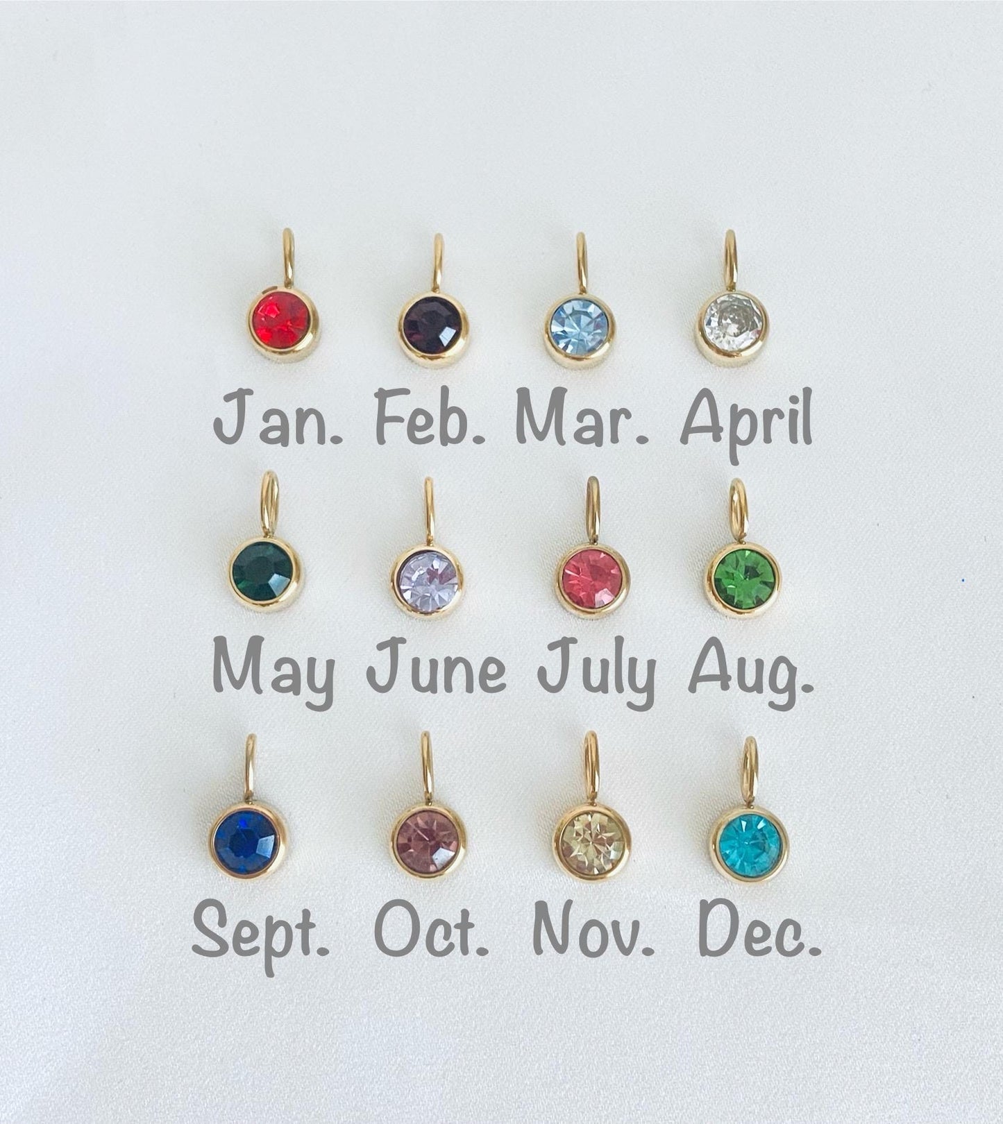 Personalized Stainless Steel Paperclip Chain Necklace with Birthstone & Initial Charm • Custom Name Jewelry Gift