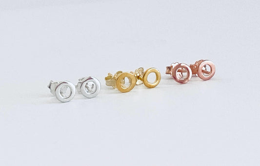 Tiny Kisses Stud Earrings • Sterling Silver, Gold Over Sterling Silver, or Rose Gold Over Sterling Silver