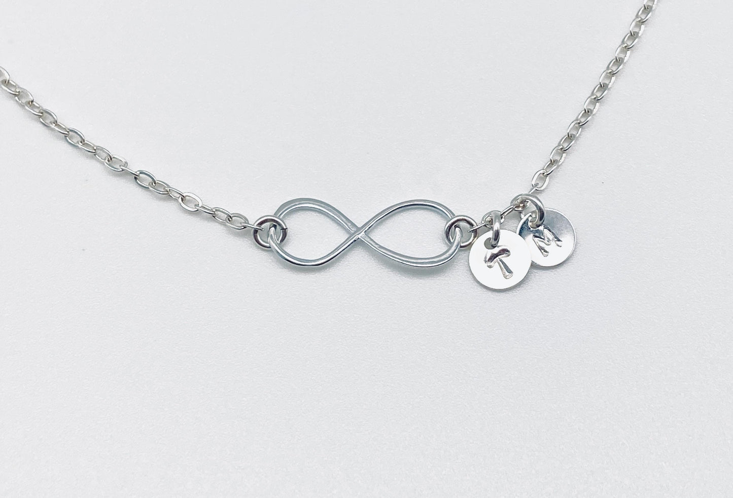 Personalized Infinity Bracelet with Multiple Initial Charms • Custom Family Bracelet in Sterling Silver or Gold Filled