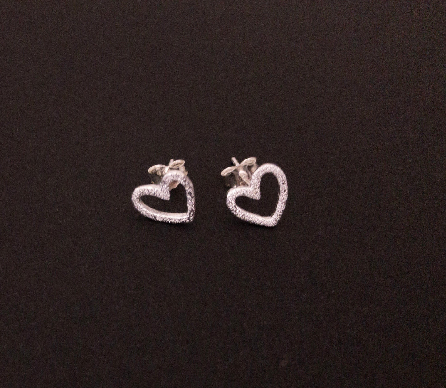 Sterling Silver Heart Stud Earrings • Classic Heart Shape Earrings