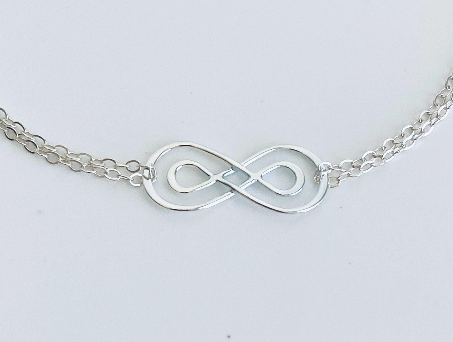 Dainty Love Knot Bracelet • Eternity Knot Bracelet in Sterling Silver, Gold or Rose Gold