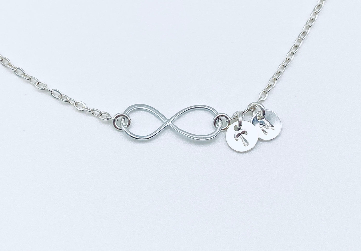 Personalized Infinity Bracelet with Multiple Initial Charms • Custom Family Bracelet in Sterling Silver or Gold Filled