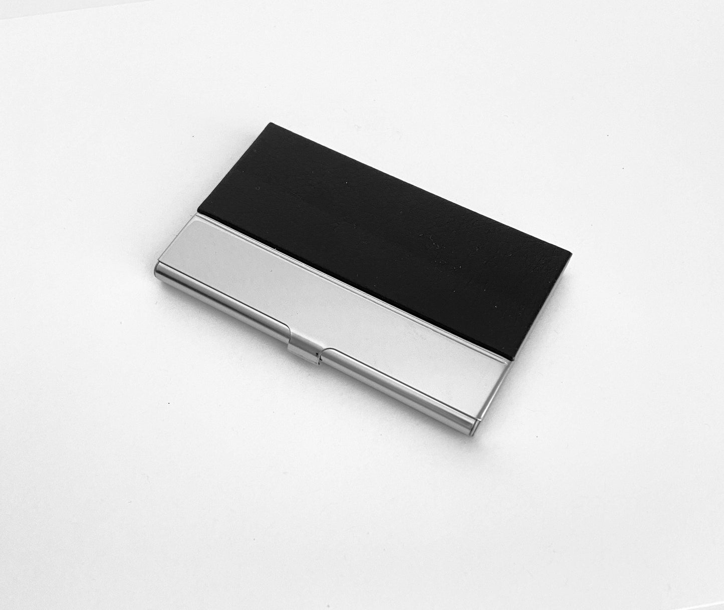 Personalized Faux Leather Business Card Holder • Custom Engraved Leatherette Card Case for Men & Women