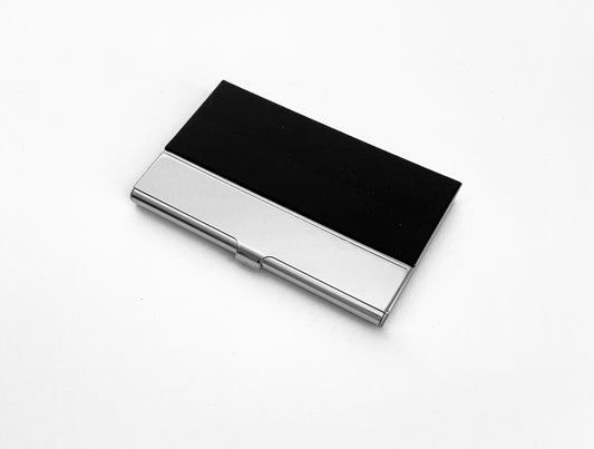 Personalized Faux Leather Business Card Holder • Custom Engraved Leatherette Card Case for Men & Women