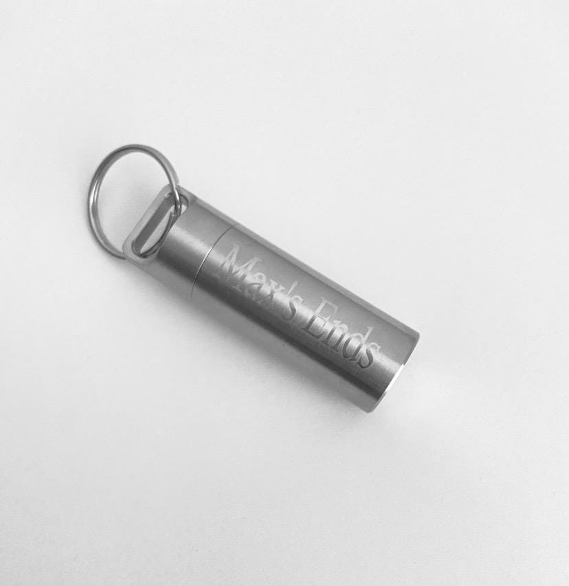 Personalized Stainless Steel Large Pill Holder Key Chain • Custom Engraved Waterproof Medicine Capsule