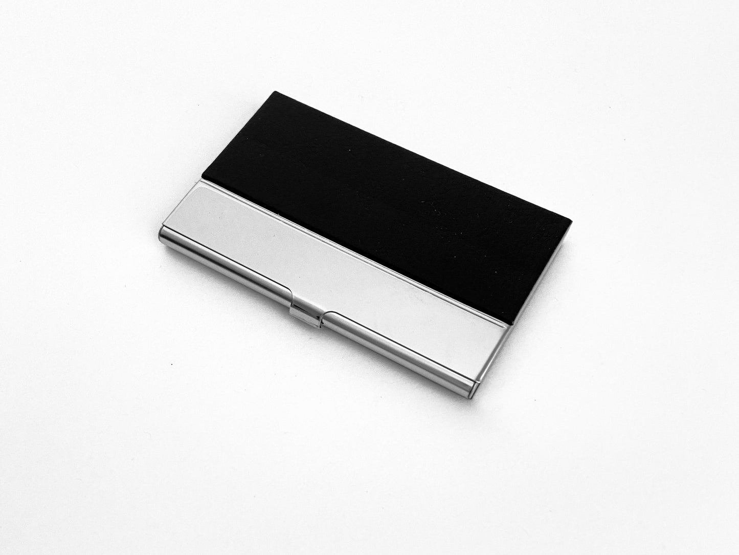 Personalized Faux Leather Business Card Holder • Custom Engraved Leatherette Card Case for Men & Women