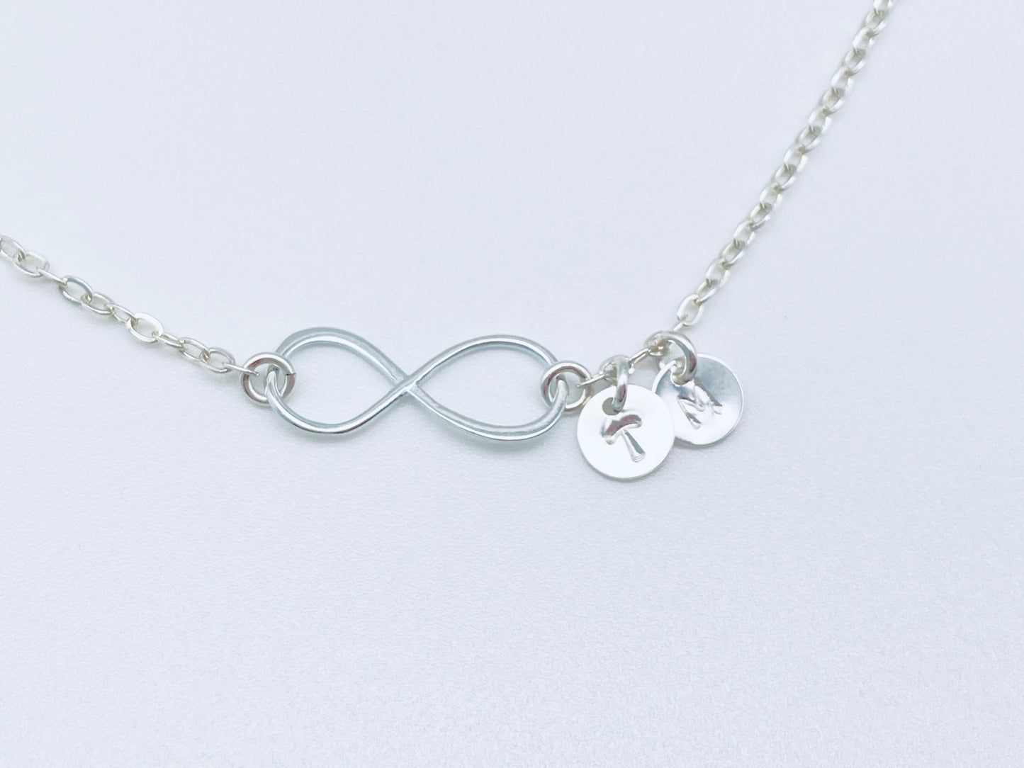 Personalized Infinity Bracelet with Multiple Initial Charms • Custom Family Bracelet in Sterling Silver or Gold Filled