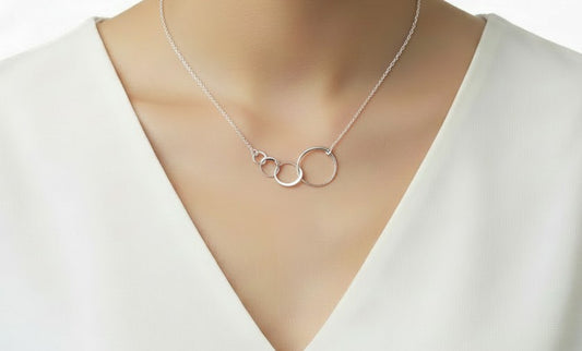 Sterling Silver 4 Interlocking Circle Necklace